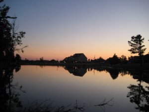 Lake at sunset in Harvest, Alabama